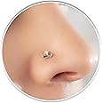 CZ Crown Nose Stud For Women - Dainty Crown Nose Piercing 22G - 925 Silver Tiny Cubic Zirkonia Jewelry
