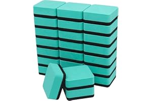 Dry Erase Erasers, IHPUKIDI 24 Pack Magnetic Whiteboard Dry Eraser Chalkboard Cleansers for Classroom, Home and Office (Green, 2 x 2 Inch)