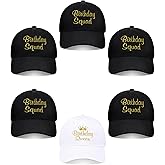 Jecery 6/10 Pcs Birthday Squad Hats Cap for Women Girls, Adjustable Birthday Queen Squad Baseball Cap for Party Favor
