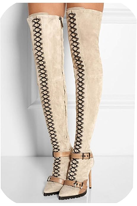 ostrich lace up boots