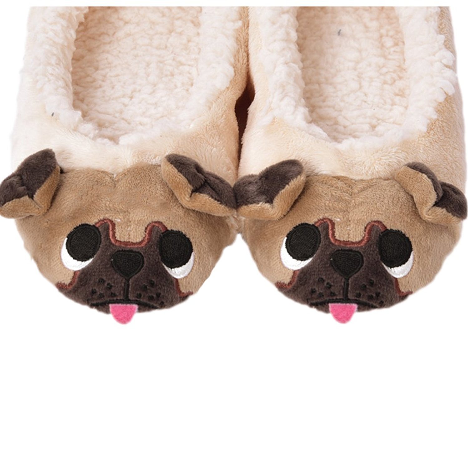 Women\'s Plush Winter Warm Animal Soft Cute Home Slippers Dog 7-8 B(M) US