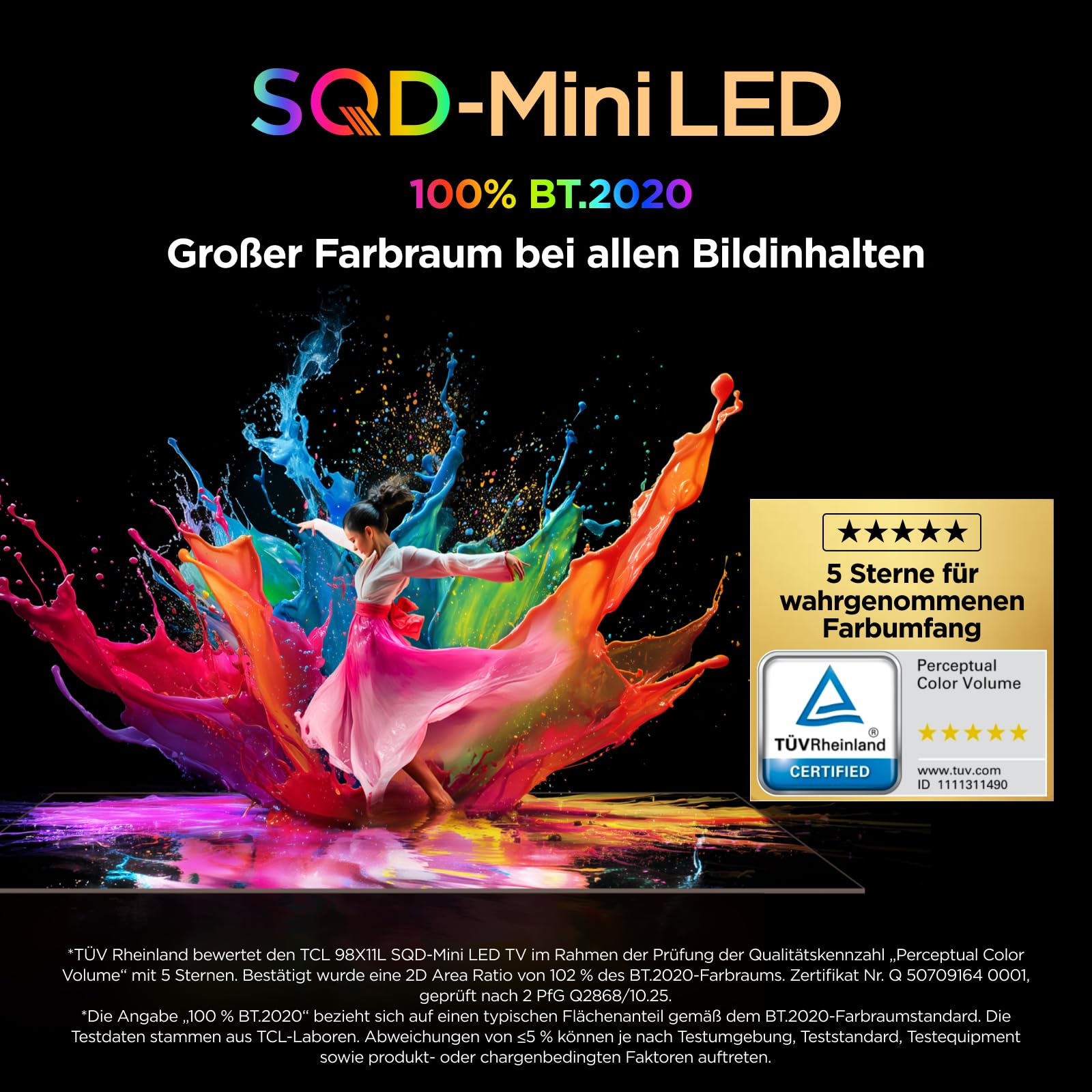 TCL 75Q7D Pro SQD-Mini LED 75 Zoll Fernseher, 4K Smart TV, Google TV 6