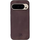 Venito Lucca Case for Google Pixel 9 Pro, Handmade Full Grain Leather Luxury Back Cover, Drop/Impact Protection, Slim Fit Phone Case, 6.3 Inches, Coffee Brown