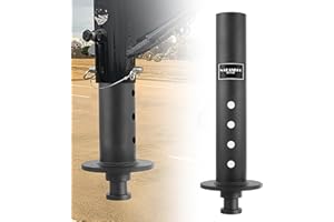 NAKANEKO 5th Wheel to Gooseneck Kingpin Adapter,Fit for Semi-Tractor with 4" Round Tube,Campers,Trailers,Tractors,with 2" Kingpin,Gooseneck Adapter Attaches to 5th Wheel,Black Powder Coated