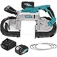 ONEMANA 5 inch Cordless BandSaw，20V Cutting Capacity Brushless Metal Band Saw,Not Hot Sparks, Portable BandSaw for Deep Cut with 6 Speeds Adjustable（ Battery Included）