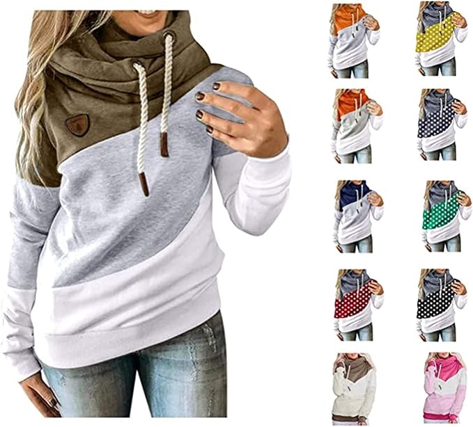 cowl neck pullover sweatshirt