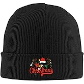 famliihw Fish Embroidery Beanie Hat Winter Warm Knit Cuffed Skull Cap for Women Men