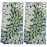 Light Blue Olive Green Dahlia Floral Cottagecore Kitchen Towels Tea Towels,16x24 Inches Cotton Modern Dish Towels Dishcloths,Dish Cloth Flour Sack Hand Towel for Farmhouse Kitchen Bathroom Decor