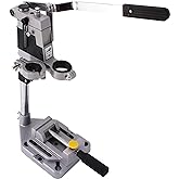 HFS(R) Adjustable Drill Press Rotary Tool Workstation Stand Universal Bench Clamp Support Tool for Hand Drill Single Hole Installation (Aluminum)