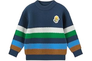 BDUCK+ B.Duck Kids Sweater Cute Cartoon Duck Crewneck Long Sleeve Knitted Pullover Tops for Unisex Boys Girls Size 3-12 Years