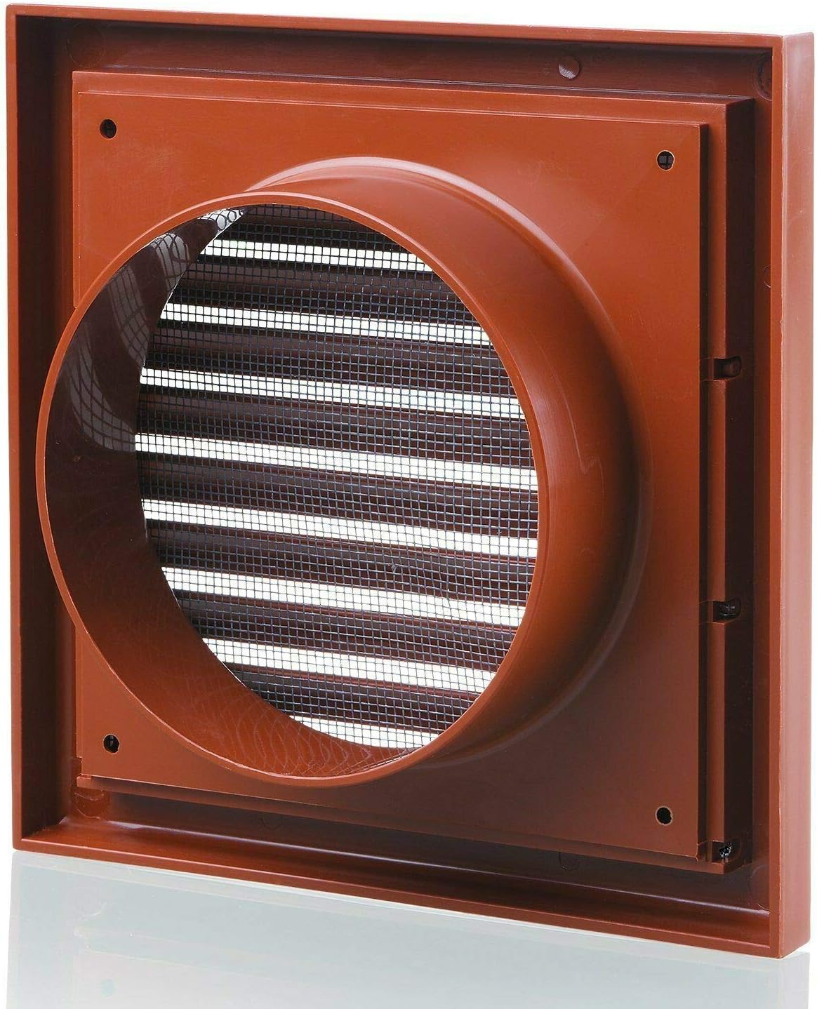 Fantronix Terracotta Fixed Blade Vent Grille with Fly Screen, 100 mm (4”) Rear Spigot - Image 3
