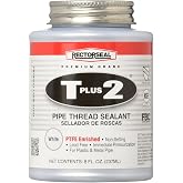 Rectorseal 23551 T Plus 2 Pipe Thread Sealant with PTFE, 1/2 pt Brush Top