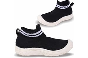 SK SIX Baby-Walking Sock-Shoes Toddler-Sneakers - Boys Girls Kids Slip on Infant Warm Wide Slippers Safty House Breathable Tennis Shoes First Fashion Non-Slip Soft Newborn Barefoot