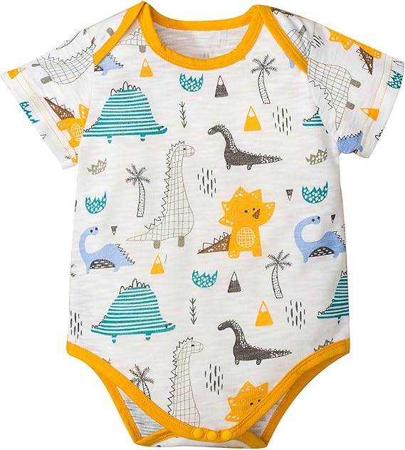 Amazon Co Jp ベビー服 Regoss ロンパース 恐竜 くま 動物柄 新生児 服 半袖 カバーオール 男の子 女の子 ジャンプスーツ かわいい 赤ちゃん服 夏物 ボディスーツ 人気 幼児服 肌着 春 夏 ドレスオール パジャマ 退院着 出産お祝い こどもの日 プリント 服