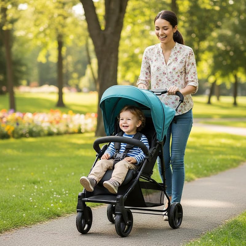 CADIZ Ultralight Stroller, reclinável, dossel SPF50+, arnês de 5 pontos, dos 6 meses aos 17 kg, cor petróleo