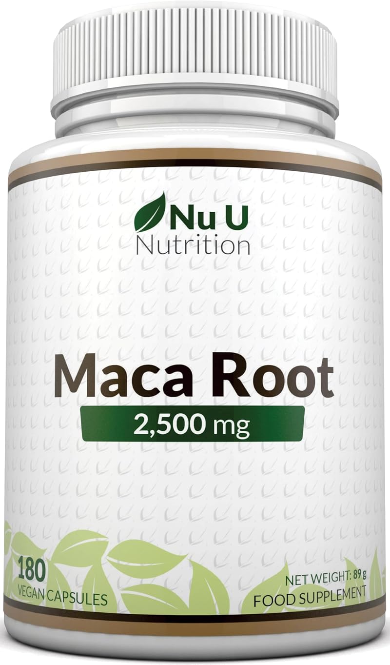 Nu U Nutrition Maca Root Capsules 2500mg 180 Veg Capsules UK Made