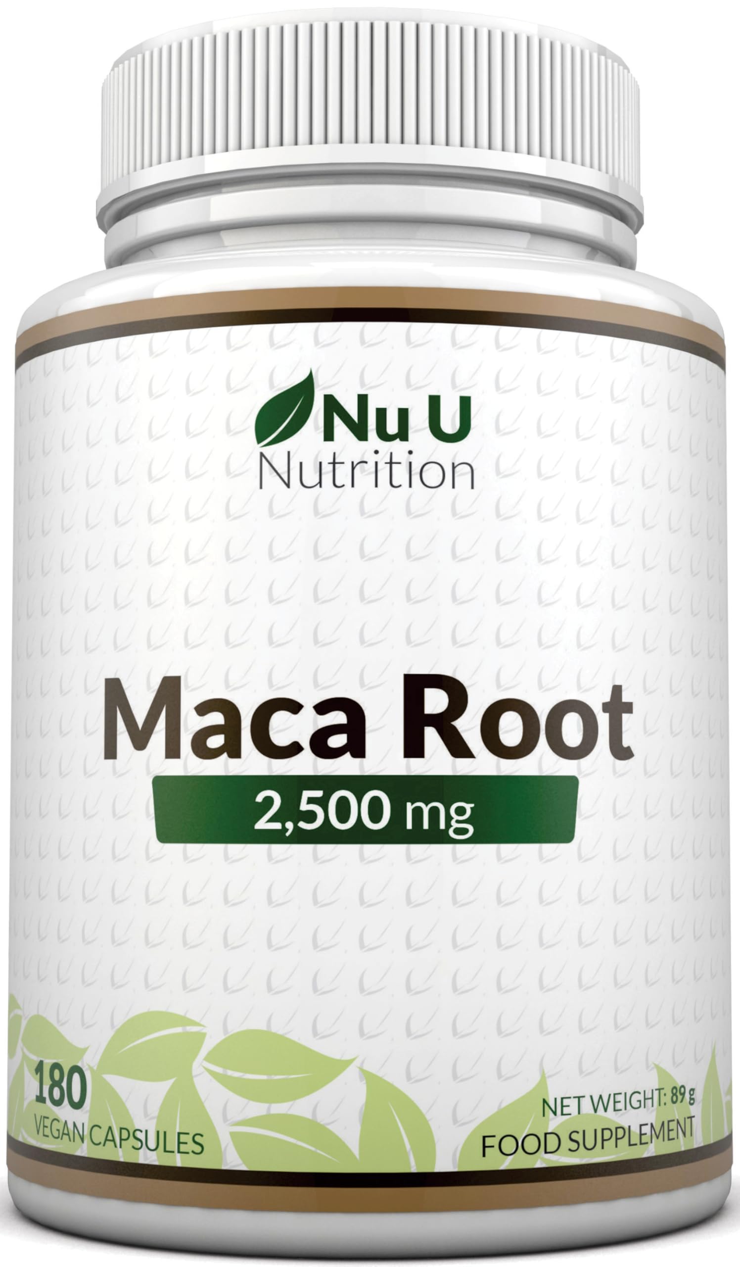 Nu U Nutrition - Maca Root Capsules 2500mg - 250mg of Maca Root per Capsule - 180 Vegan Capsules - 6 Month Supply - Maca Root Extract Supplement for Men & Women - Made in The UK