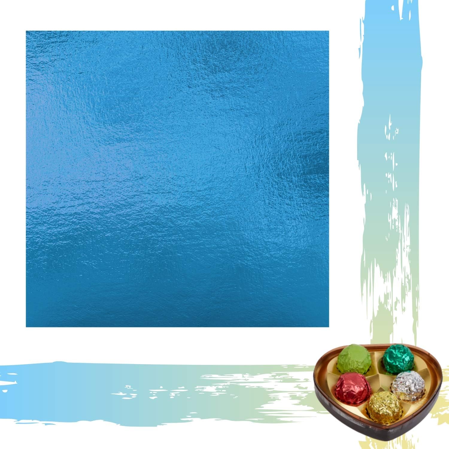 Vidhata Foils - Aluminium Chocolate Wrapper (11 Micron Dark Blue Color - 400 Sheets)