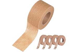 Micropore Tan Surgical Tape, 6Pcs Hypoallergenic Breathable Medical Tape, Water-Resistant Adhesive Skin Tape for First Aid, W