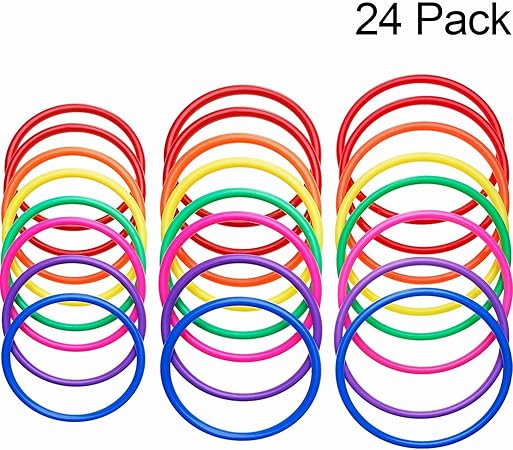 Amazon 輪投の輪 24本セット 子供用 輪投げゲーム プール キッズ おもちゃ 家族 パーティー 子供 大人用 4種類サイズあり キッズコスチューム おもちゃ