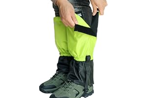 QTECLOR Men/Women Adjustable Leg Gaiters, Teen Adult Snow Shoe Gaiters for Hiking, Snowshoeing Lightweight Boot Gaiters
