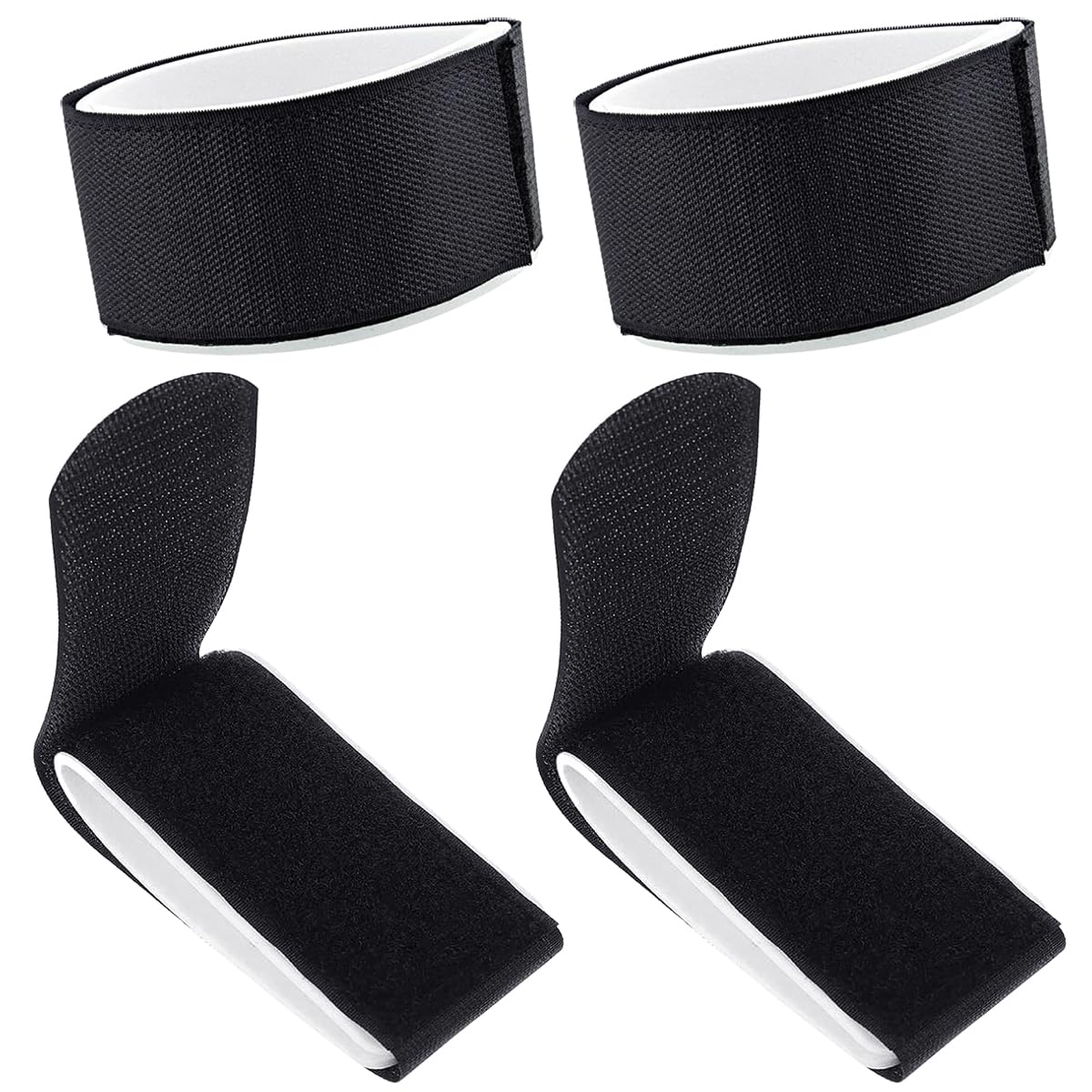 MSPEBEC 4 Pack Ski Velcro Strap Ski Bindings Adjustable Knot Ski Straps Ski Straps with Protective Pads Ski Accessories for Skiing Alpine Ski Winter Sports