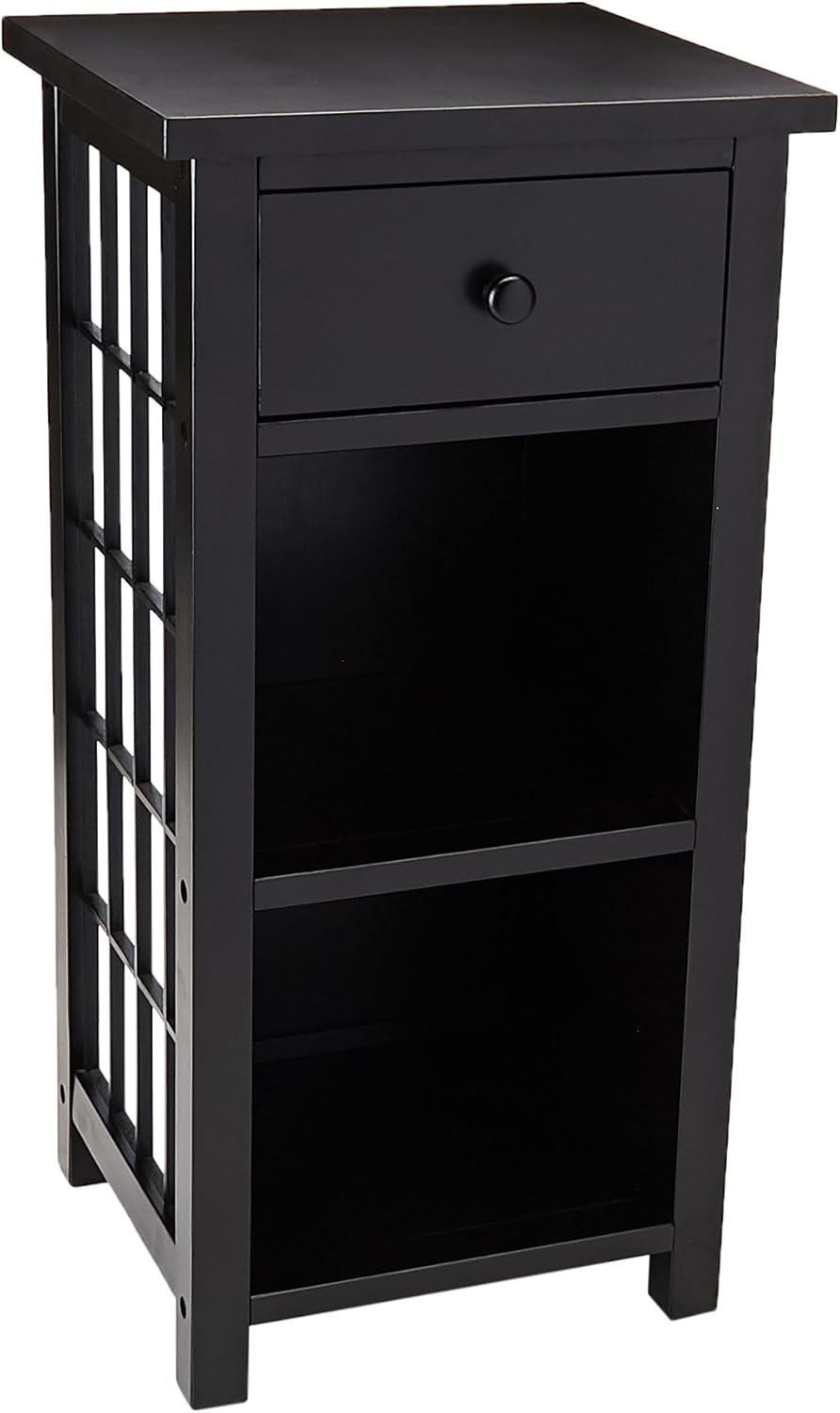 Oriental Furniture Best Price Value Quality Design 30 Inch Japanese Shoji End Table Nightstand With Shelf And Drawer Black Amazon Ca Home Kitchen
