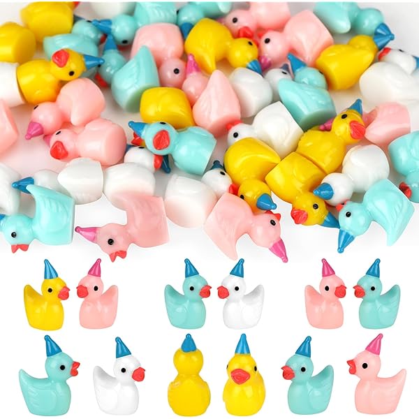 150 Pcs Mini Resin Cowboy Ducks With Sunglasses - Tiny Yellow Duck Decorations For Crafts & Displays