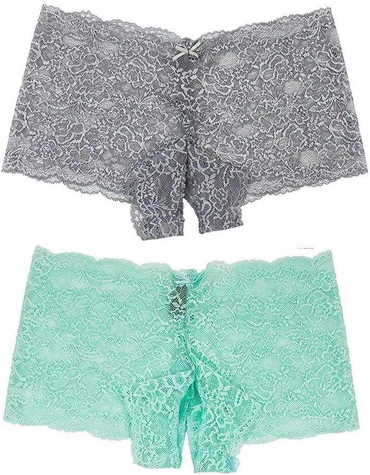 Lace Open Panties, 2Pcs Sexy Women Lingerie Underwear Crotch Bowknot Thongs Thong Panties G-Pants Pajamas G-String