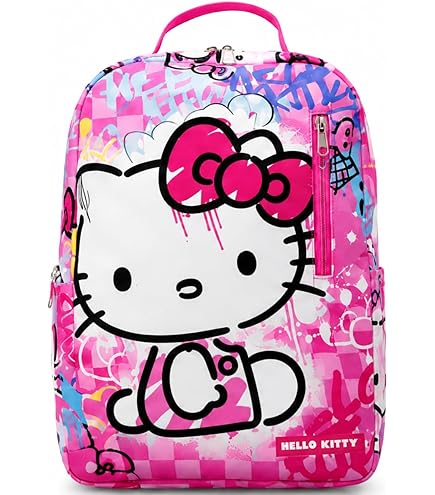 hello kitty 16 in backpack sch kt for Girls Inch Large School Backpack with Front Pocket, Water Bottle Holders, Adjustable Straps, Cute Red Bookbag for Kids, Back to School This dazzling and fashionable backpack for kids is sure to make going out feel extra fun with your favorite Sanrio friend Hello Kitty Large School Backpack