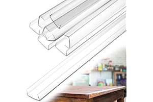 DoubleFill 8 Pack 36" Length 1" Flexible Cabinet Door Protector Clear Plastic U Channel/C Channel for Kitchen Cabinets Shelf Drawer Edge Impact Protection, Wear Prevention, Decorative Trim
