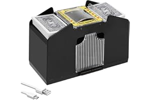 Ni-SHEN 4 Deck Automatic Card Shuffler USB/Battery Operated Electric Shuffler for Family Party Poker/Blackjack/UNO