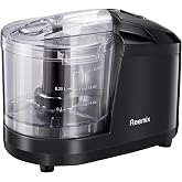 Reemix 1.5-Cup Electric Food Chopper, 100W Mini Food Processor Meat Grinder | One-Touch, Mix, Chop, Mince and Blend Vegetables, Fruits, Nuts, Meats, Stainless Steel Blade (Black)