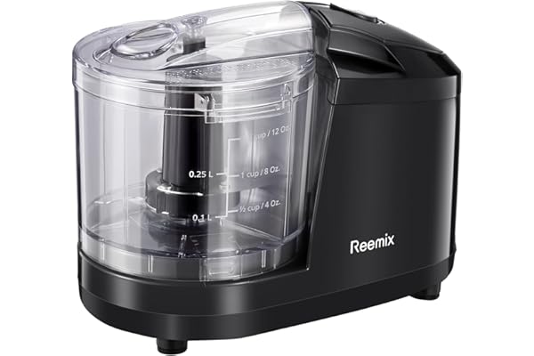 Reemix 1.5-Cup One-Touch Electric Food Chopper, 100W Mini Food Processor Meat Grinder, Mix, Chop, Mince and Blend Vegetables,
