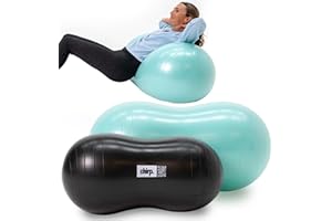 Chirp Cloud Peanut Mobility Ball for The Back, Physical Therapy Massager for Adults, Exercise Balance Ball, Sensory Therapy Toys for Autism & ADHD - 2 Pack (Mint 100x50cm, Black 60x30cm