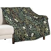 Vintage Botanical Blanket Rustic Farmhouse Retro Plant Green Nature Soft Cozy Lightweight Throw Blanket for Kids Girls Boys Women Bedroom Living Room Dorm Chair Sofa Travel 40x50in