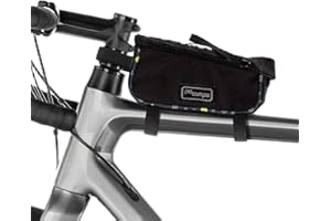 Po Campo Bike Frame Bag – Tussey Phone Holder for Bicycles – Top Tube Bag for Cycling - Waterproof Fabric Colorful Bike Pouch Storage for Women and Men (Black/Bubbly)