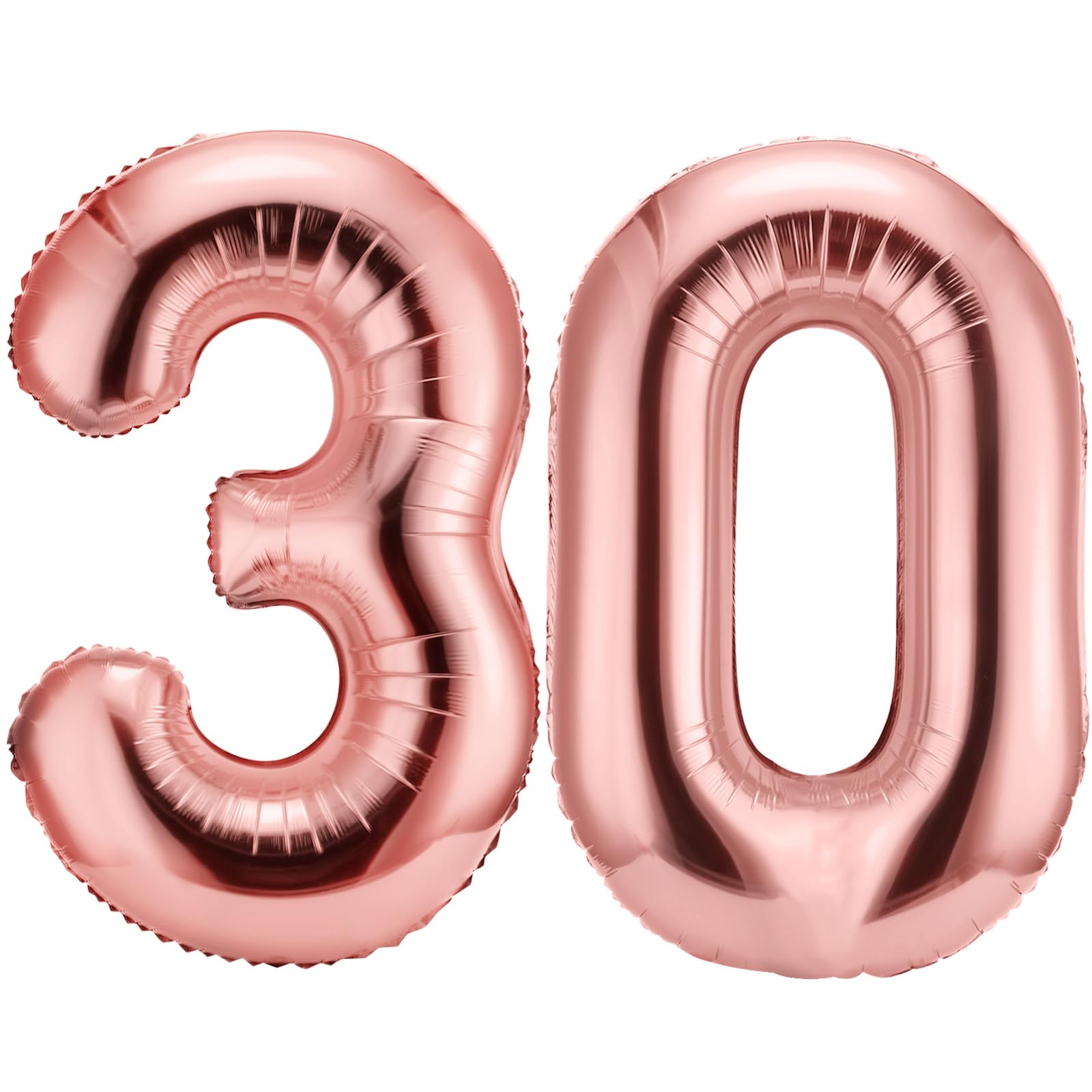 42 Inch Number 30 Balloons Jumbo 30 Foil Balloons Giant Number 30 Balloons for 30th Birthday Party Decorations and 30th Anniversary Event (Rose Gold)