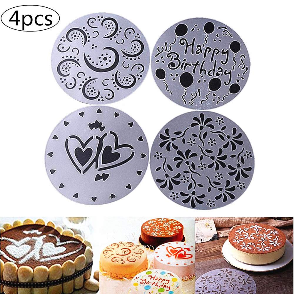 Napravi Rs Patisserie Pochoirs A Gateaux Kinderall Gateau Pochoirs Cafe Cookie De Decoration Pochoir Motif Joyeux Anniversaire Coeurs Fleurs Fondant Moule Gateau Pochoirs