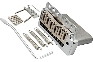 MUSICLILY Wilkinson WOV09 Deluxe 52.5mm (2-1/16 inch) 6-Screw ST Guitar Tremolo Bridge for Fender American Vintage Narrow Spacing Strat Electric Guitar, Chrome