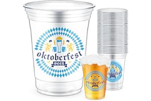 M AMFEOV 72 Pcs Oktoberfest Decorations Plastic Cups, 16 oz Oktoberfest Beer Mugs for Bavarian Themed Party, German Octoberfest Decorations