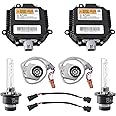 Vorally 2 Set Xenon HID Ballast Headlight Control Unit with Igniter & D2S Bulb Compatible with Nissan Altima Maxima Murano 370Z 350Z G35 G37 FX35 FX45 QX56 QX70 QX80 Replace 28474-89904 28474-8991A