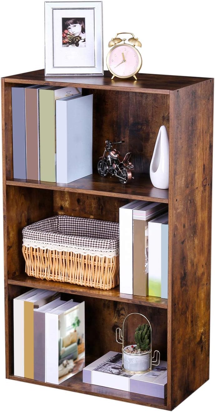 hoobro shoe rack on 3 Tier Storage Shelves Rustic Brown Ebf03sg01 Bedroom Modern Wood Look Accent Library Office In Living Room Storage Cabinet For Books Hoobro Bookcase Industrial Bookshelf Furniture Home Kitchen Speedexservicecenter Com