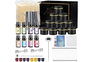THLEUNEI Candle Making Kit for Adults-Best Candle Making Kit Supplies for Beginners-Complete DIY Candle Making Set for Adults, Including Beeswax, Wicks, 8 Fragrance, Melting Pot, Candle Tinsr