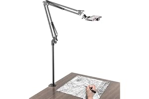 LENTOK Tall Overhead Camera Mount, High Desk Phone Tripod Mount for Video Recording, Content Creator Essential Compatible with iPhone Compact Cam for Live/YouTube/TikTok
