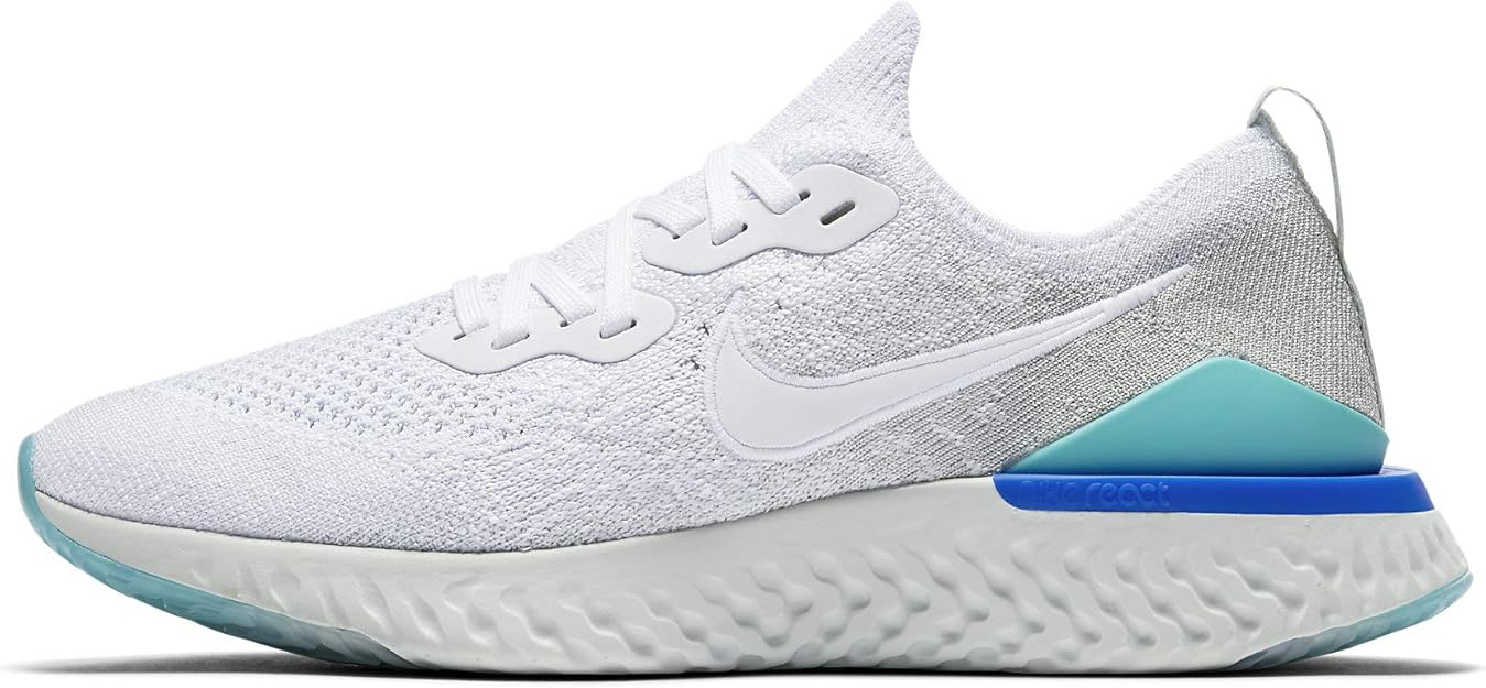 nike epic react flyknit silver running shoes