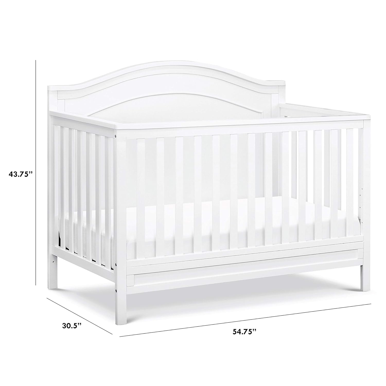 DaVinci Charlie 4-in-1 Convertible Crib in White, Greenguard Gold Certified : Baby