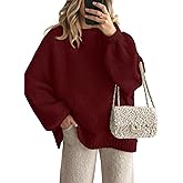 LILLUSORY Oversized Sweaters for Women Trendy 2025 Fall Fashion Outfits Fuzzy Crewneck Pullover Tops Cute Knit Sweaters
