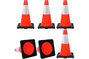 Traffic Cones 18 inch for Parking Lot,Driveway Road Traffic Control Construction Heavy Duty with Reflective Collars Sport Saf