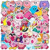 50pcs Kirby Game Stickers for Kids, Cute Water Bottle Stickers for Kids Waterproof, Vinyl Laptop Kid Sticker Pack